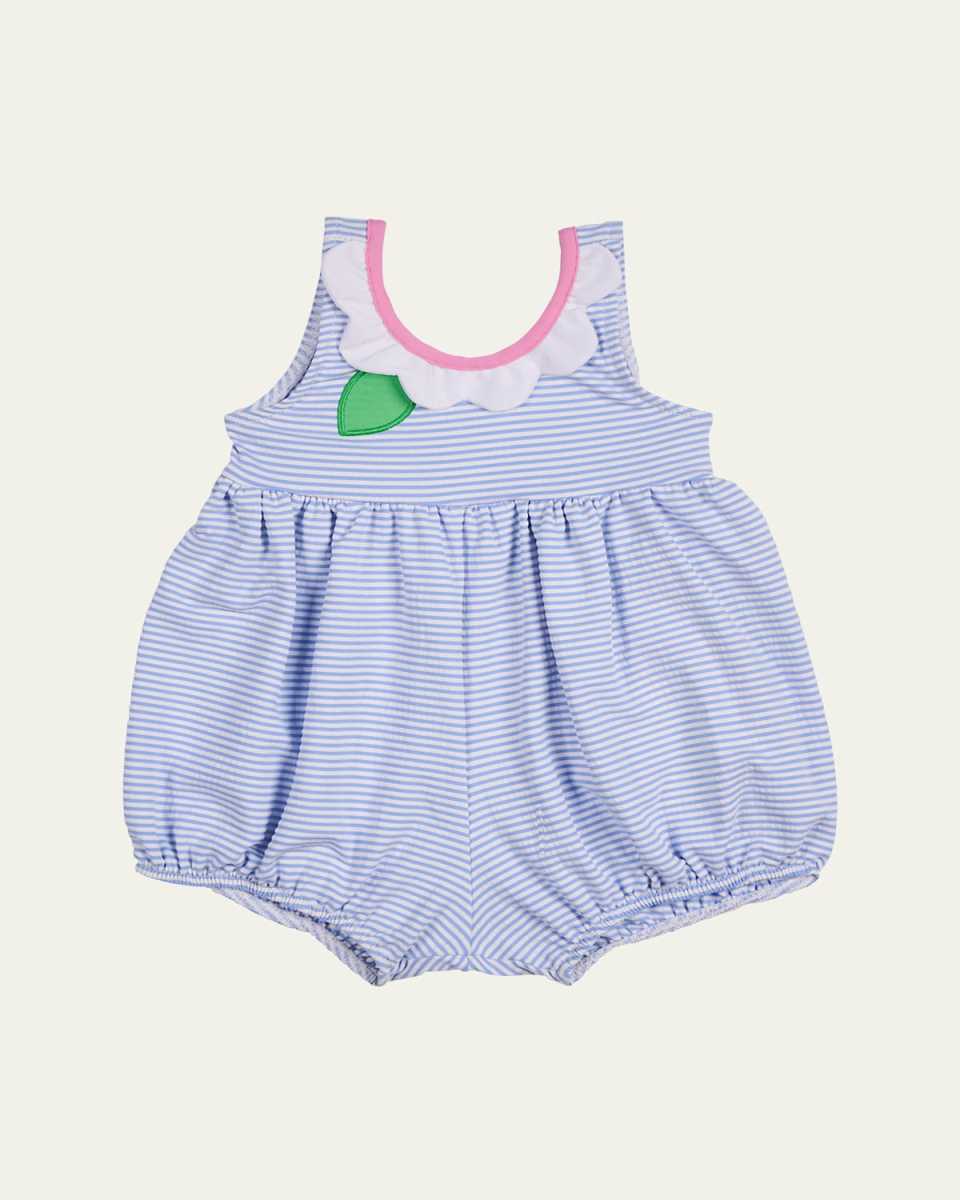 Girl's Seersucker Bubble Romper, Size 6M-24